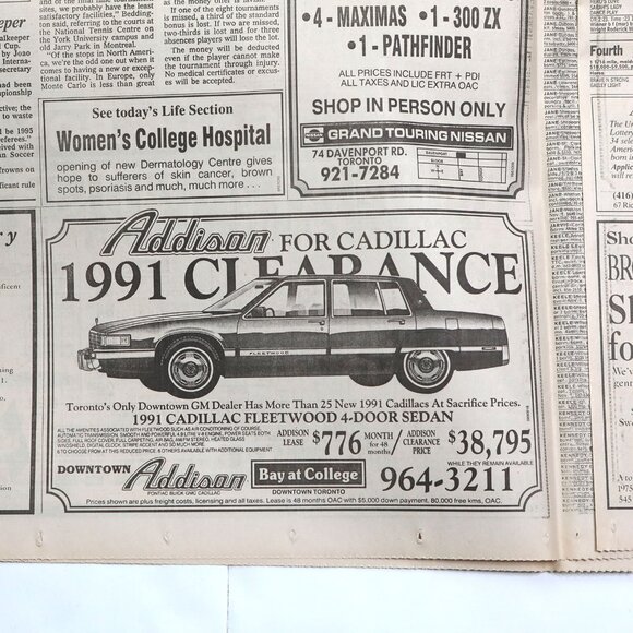 Vintage 1991 Toronto Star Blue Jays Sports Section Classifieds Baseball Retro - Picture 7 of 8